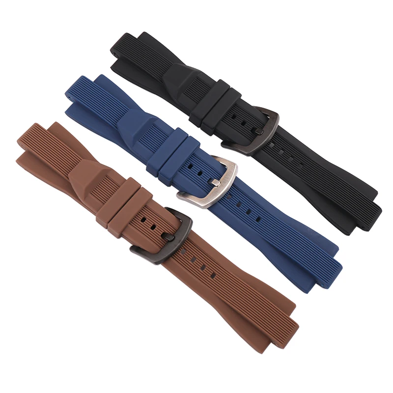 Фото Аксессуары для часов, мужской ремешок для часов, совместимый с Michael Kors MK8184 8729 9020 8759, выпуклый силиконовый ремешок, спортивная пряжка для ремня №5