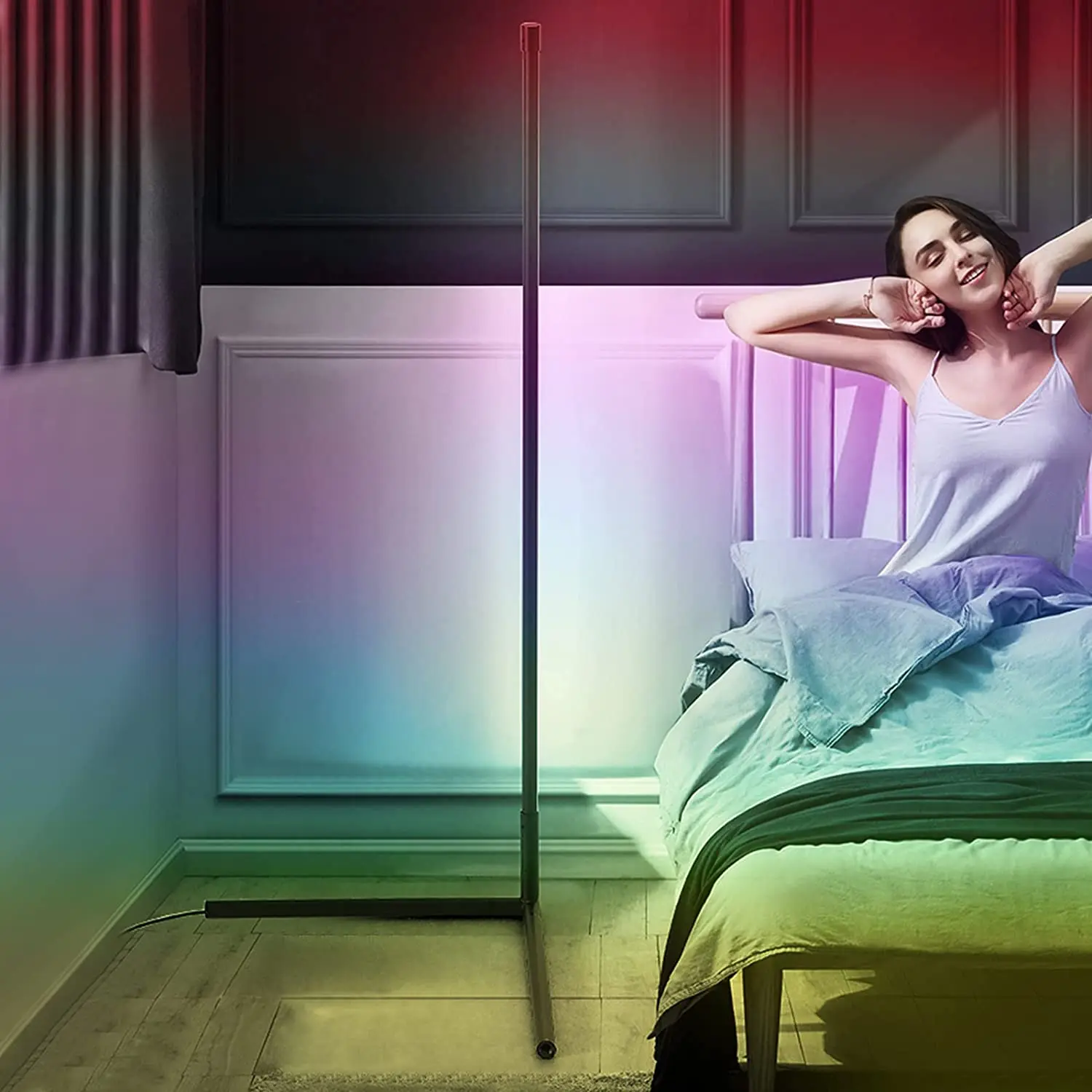 Лампа напольная RGB меняющая цвет с пультом ДУ