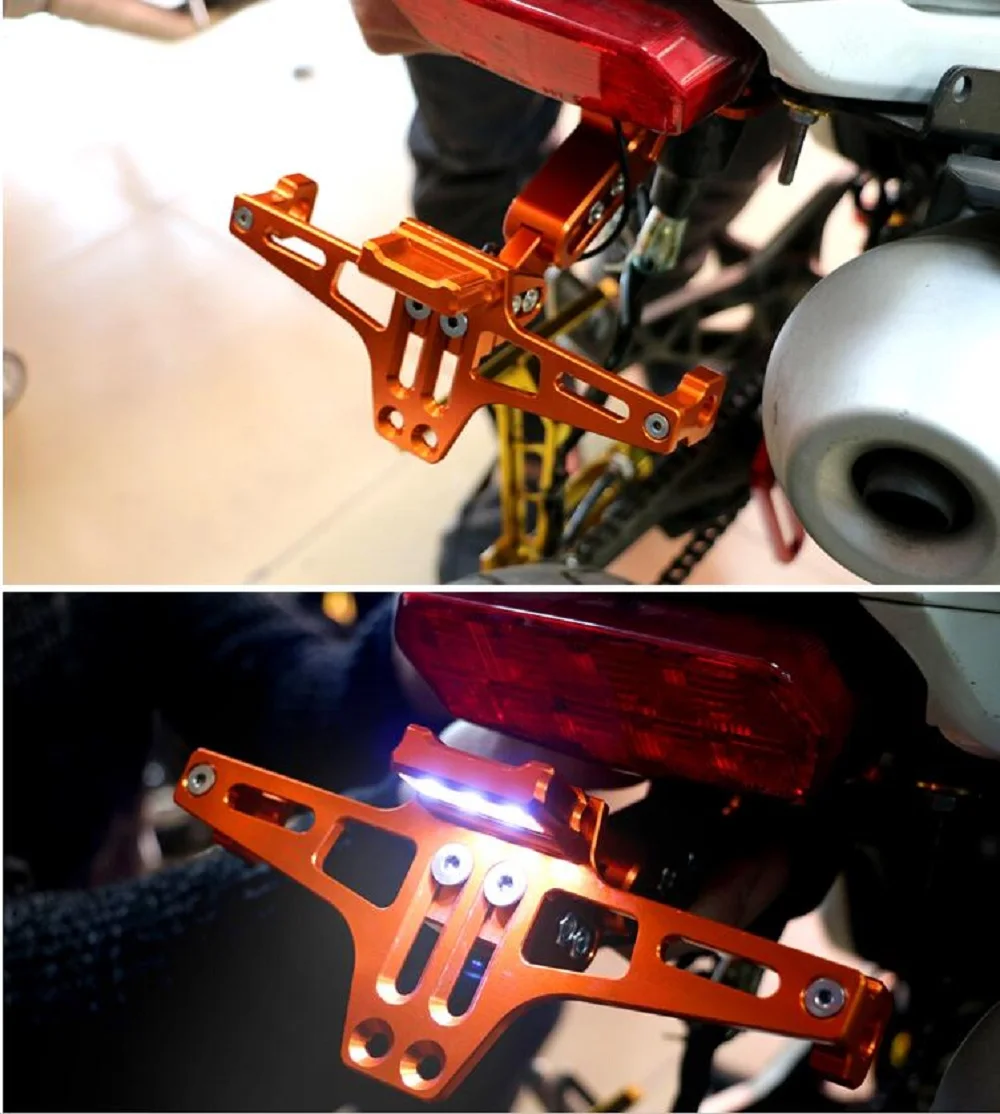 New For HONDA NX650 NX 650 1988-1999 1998 1997 1996 1995 1994 Motorcycles Rear License Plate Bracket Mount Holder With LED Light images - 6