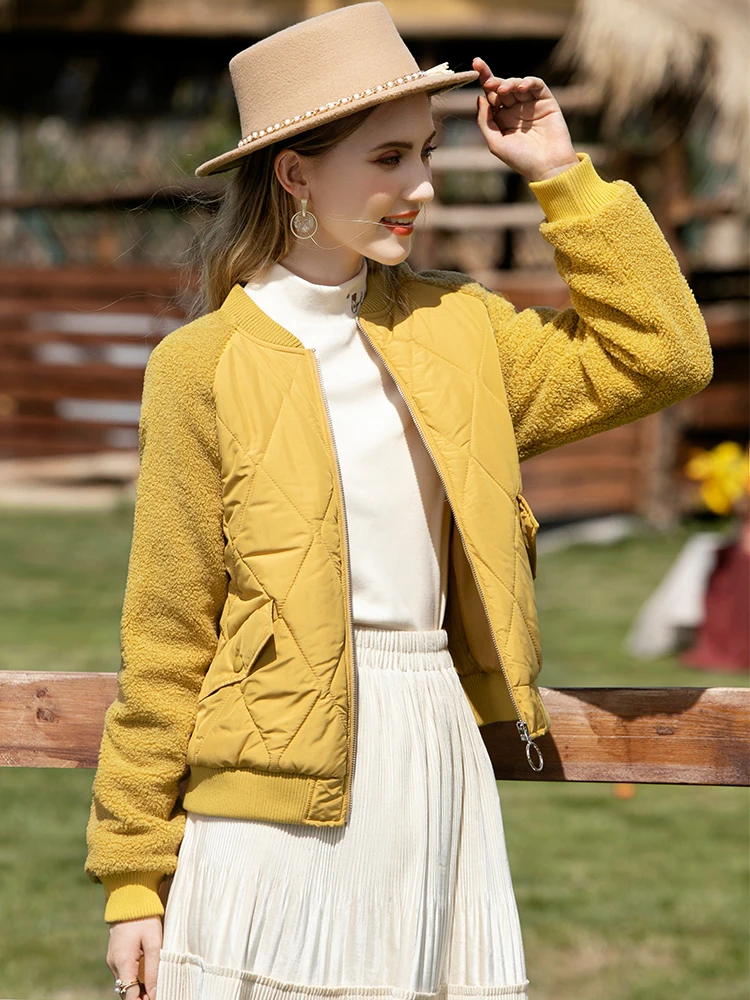 I BELIEVE YOU Patchwork Parkas for Women Winter New 2022 Solid Long Sleeves Plush Thickened Coat Warm Female Clothing 2214154189