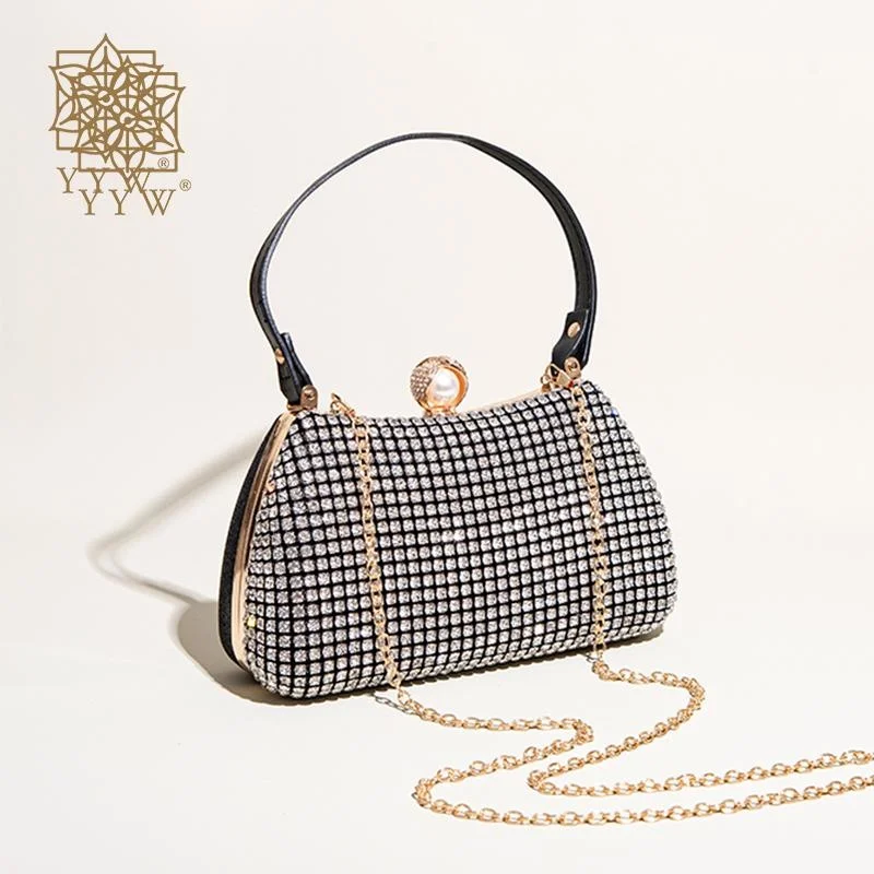 

Полностью алмазные сумки с верхними ручками, роскошная блестящая вечерняя сумка с блестками, женские кошельки, клатч на цепочке через плечо, Sac A Main 2023