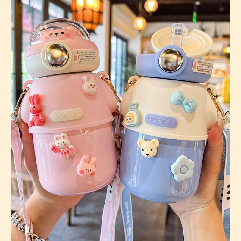 

Kawaii Jumbo Bear Stainless Steel Water Bottle For Kids Thermal Bottle Coffee Tea Milk Child School Thermos Bottles With Straw