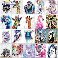 photocustom 60x75cm painting by numbers handpainted number painting animals diy paint by numbers adults crafts home decor