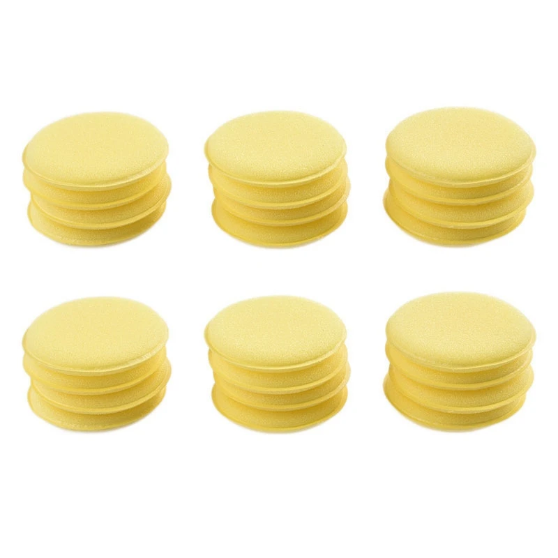 

RUNDONG AUTO ACCESSORIES 24 Pcs/Lot High Qualtiy Sponge Polishing Wax Pad Soft Microfiber Car Wax Applicator Polishing Sponges