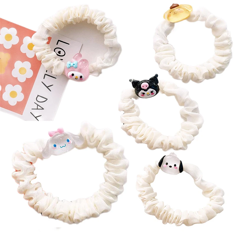 

Kawaii Sanrioed Mymelody Cinnamorol Kuromi Anime Cartoon Series Children's Transparent Hair Clip Hair Rope Gifts for Girls