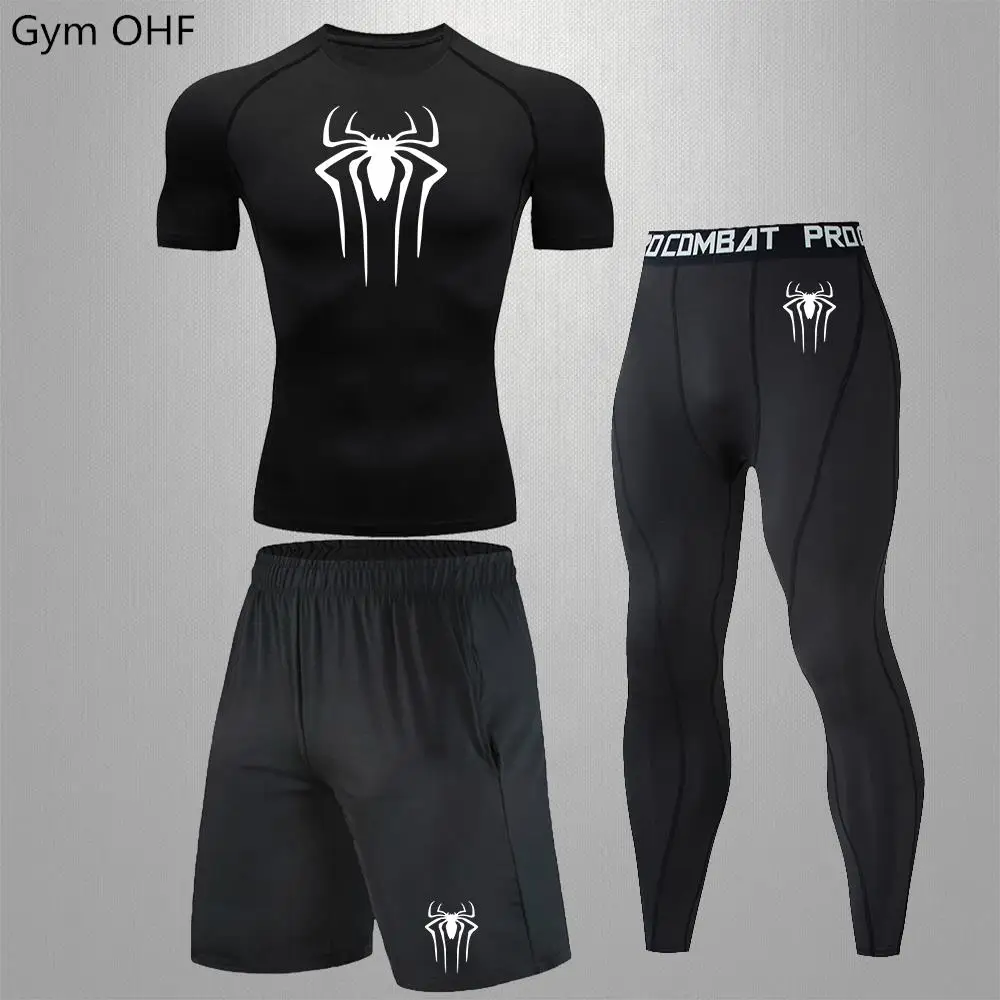 Комплект мужского термобелья компрессионная футболка и леггинсы