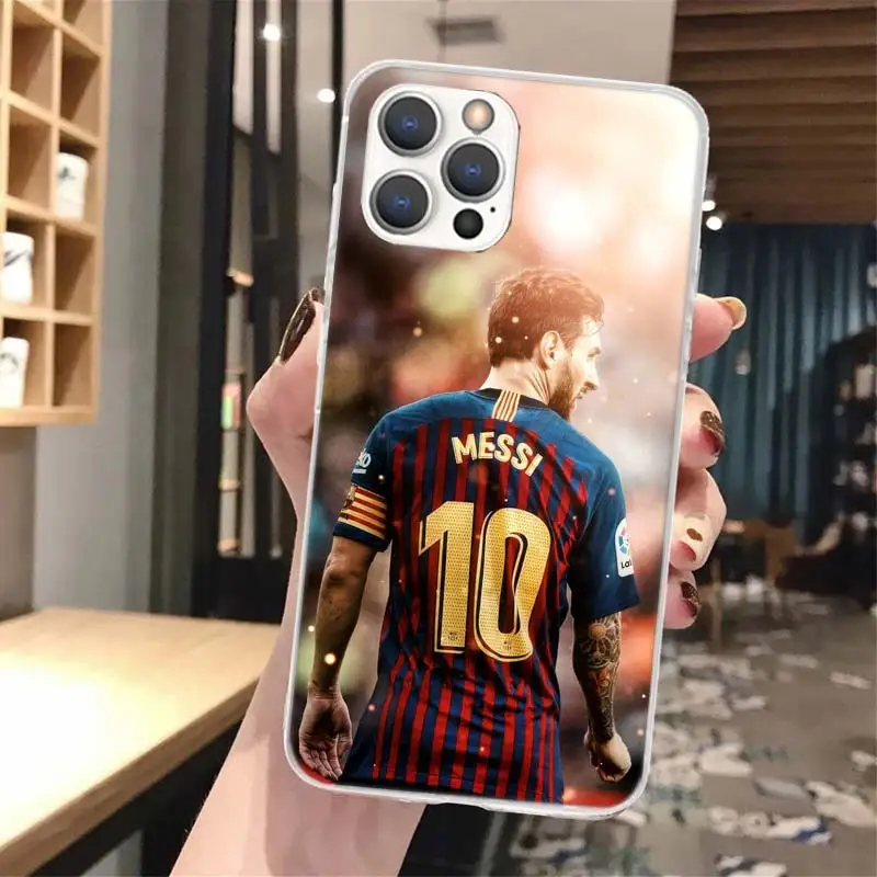 Мягкий чехол для телефона с изображением футбола М-Месси 10 iPhone 13 12 Mini 11 Pro Max X XR XS 7