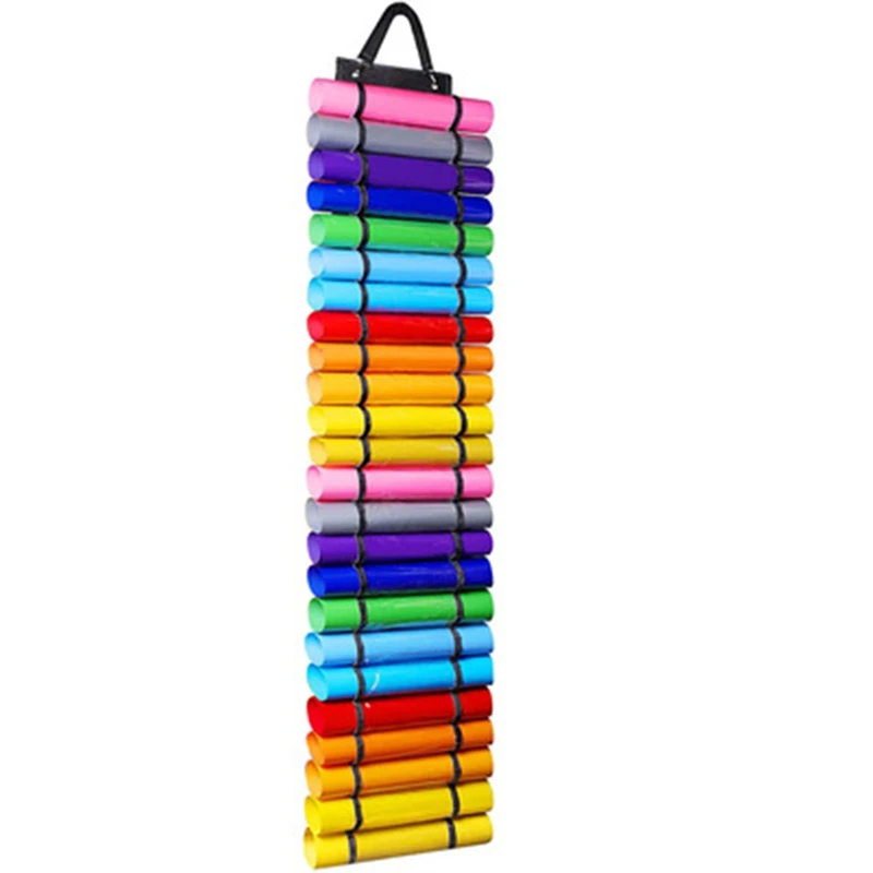 

Vinyl Roll Holder 24 Compartments Hanging Vinyl Storage Organizer Wall Mount Foldable Vinyl Roll Holder Rack For Craft