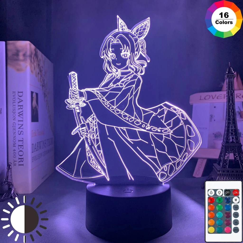 

3d Lamp Anime Demon Slayer Kocho Kanae Light for Bedroom Decor Child Kids Birthday Gift Manga Kocho Kanae Lamp Kimetsu No Yaiba