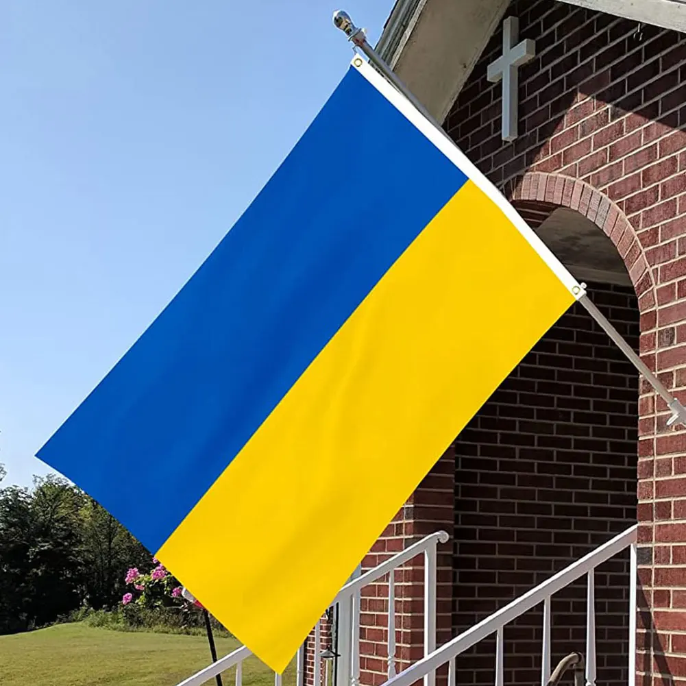 Большой флаг Украины 150x90 см флаг-баннер синий желтый без флагштока домашний офис