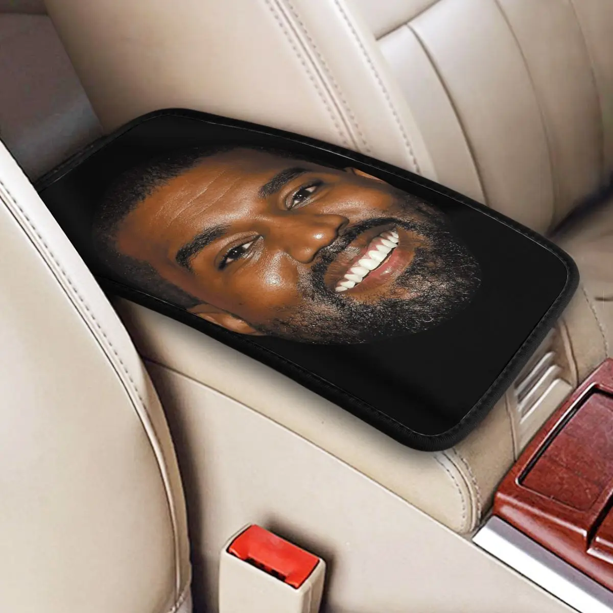 

Funny Kanye West Meme Car Armrest Box Pad Anti-Slip Center Console Protection Cover Mat Universal Style