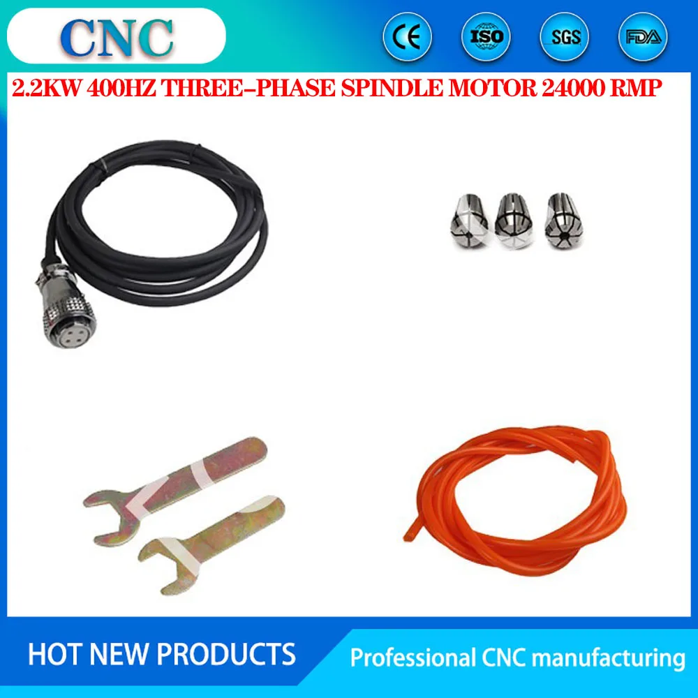 AC220v / 380v 2.2kw мотор шпинделя гравировки ЧПУ φ80MM ER20 24000 об/мин дизельный двигатель с