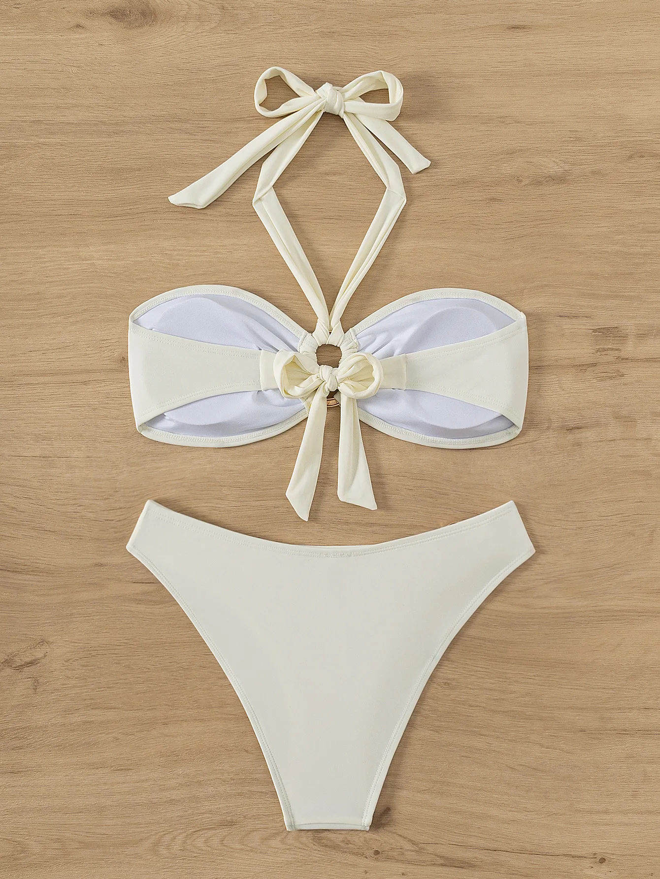 Женское украшение роскошный комплект бикини с микро-стрингами белый купальник