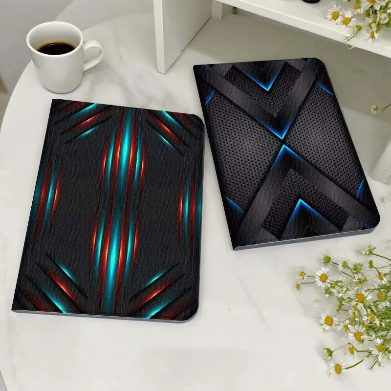 Фото Стильный чехол с неоновым геометрическим узором для планшетов Xiaoxin Lenovo Tab P12 Extreme Legion Y900 Idea Pro GT 12.1 2025 – складной чехол для планшета, подарок №5