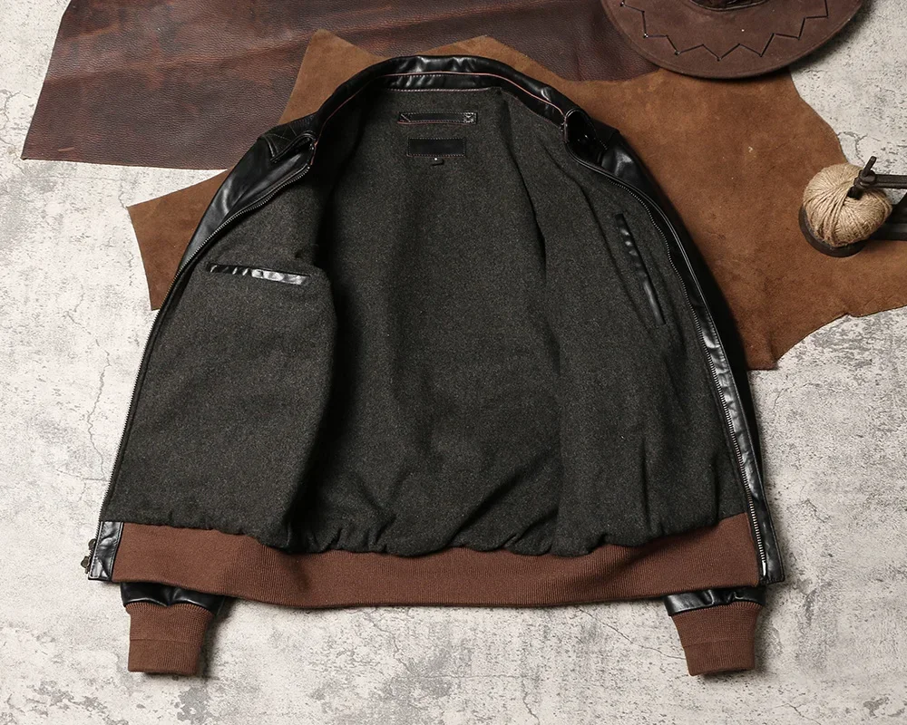 Мужская куртка из натуральной кожи Blunt Razor A2 облегающая кожаная с откидным