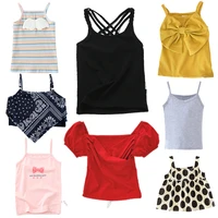 12 childrens mini t shirt floral tank top for children cropped infant baby underwear nick girl kids casual vest summer crop top
