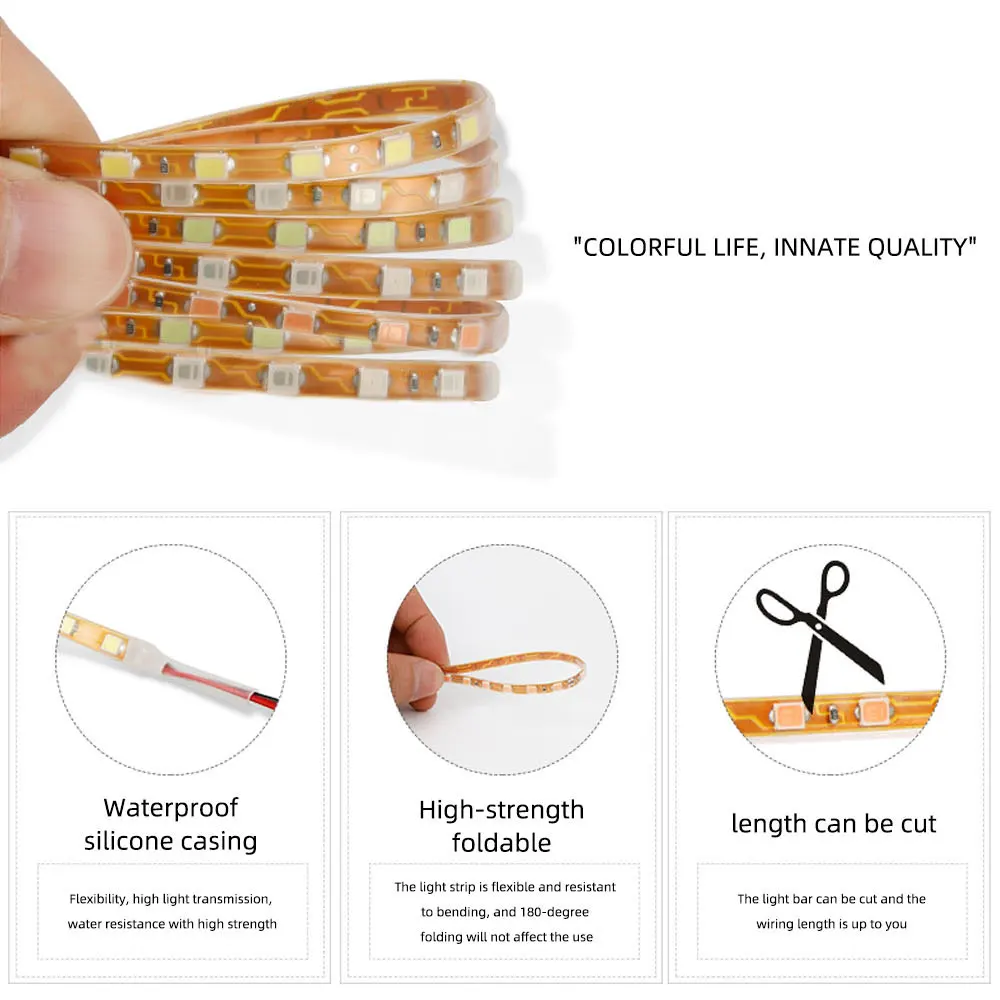 1 шт. 45/90/135 см автомобильная светодиодная лента для мотоцикла Стайлинг интерьер