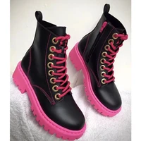 2022 fashion women leather boots red bottom womens shoes comfort winter ankle boots female luxury motorcycle shoes woman