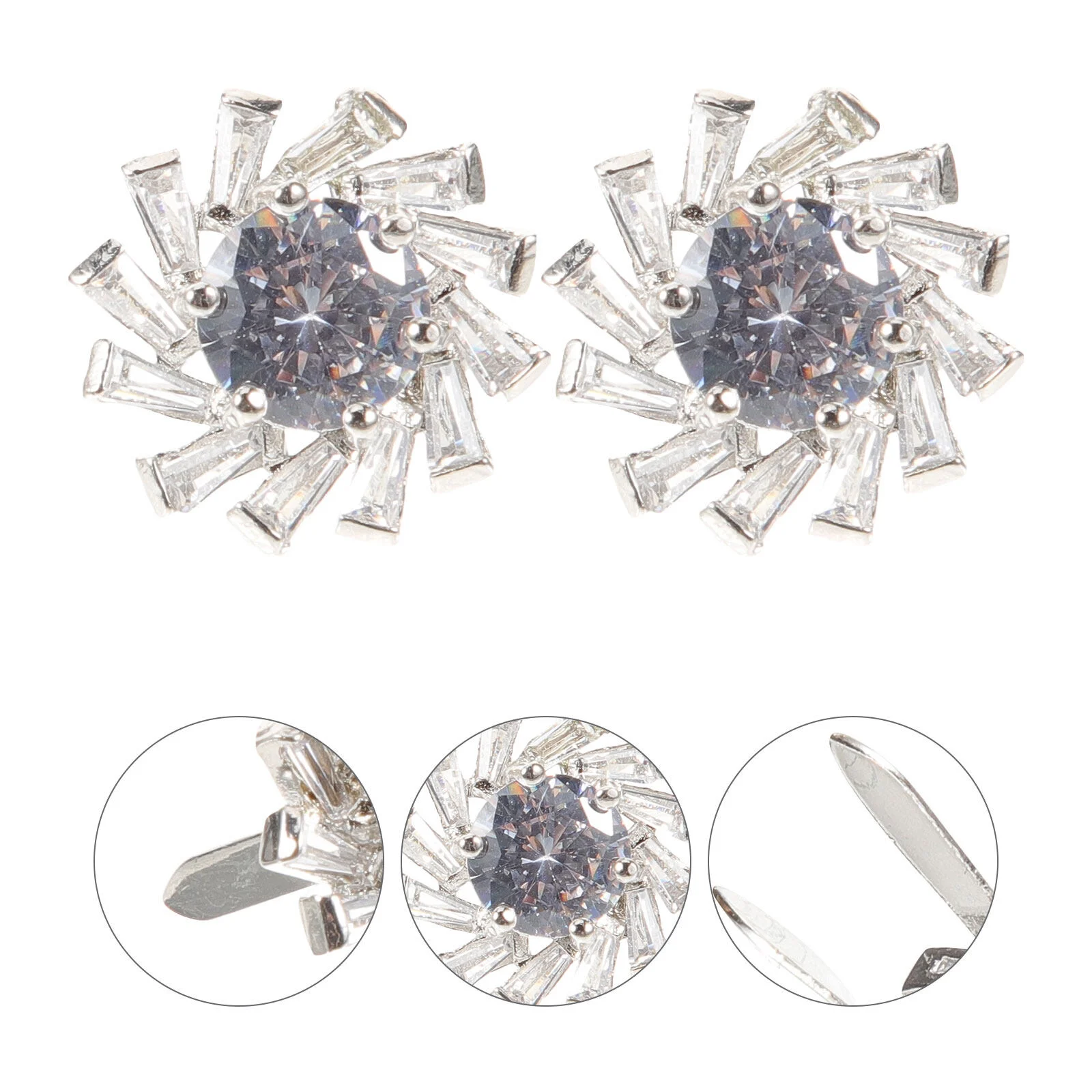 

2 Pcs Crystals Decor High Heels Accessories DIY Supplies Rhinestone Applique Patches Metal Alloy Decors Shoes