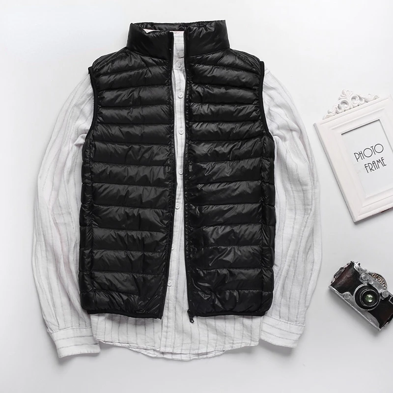 2022 New Men Spring Down Vest Jackets Men's Lightweight Water-Resistant Packable Puffer Sleeveless Vest Coats Plus Size 5xl 6xl