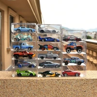 pvc clear display case for hot wheels tomica matchbox car diecast 164 storage box kids boys toys for children educational gift