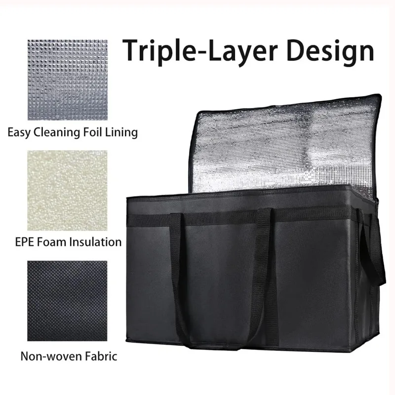 Большая вместительная сумка для пикника изолированная доставки еды сумки пиццы