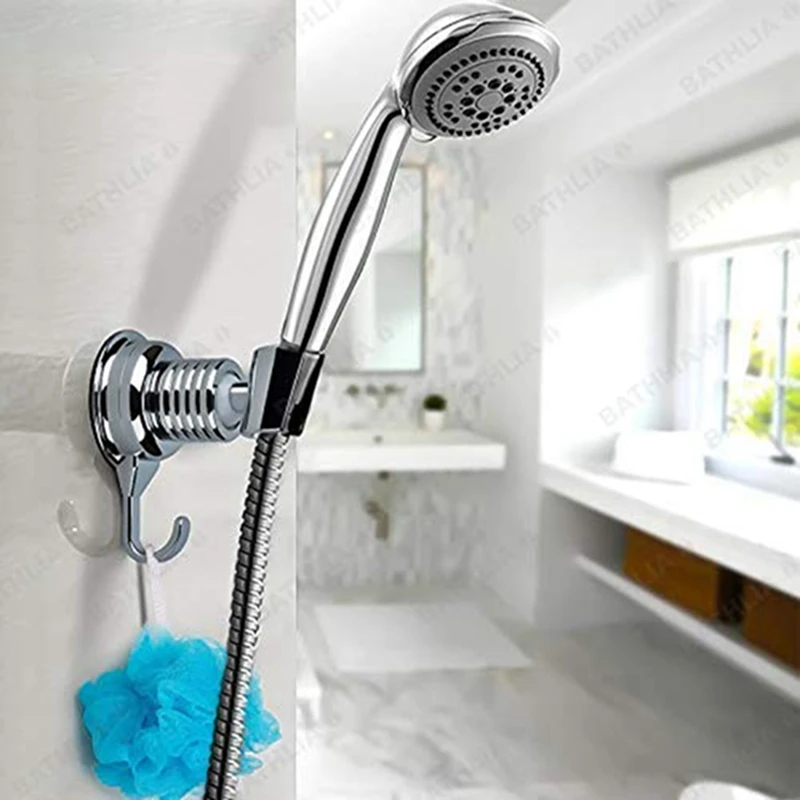 

Bathroom Adjustable Sucker Shower Head Stand Wall Bracket Holder Absorb Mount Suction Cup Bracket Holder Towel Hook