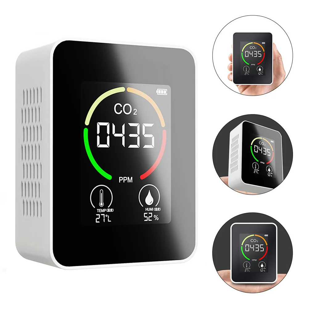 Измеритель температуры и влажности детектор CO2 внутренний тестер белая медь