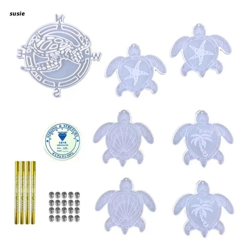 

X7YA Silicone Mold Wall-mounted Keychain Mold With Hole Keyring Pendant DIY Craft