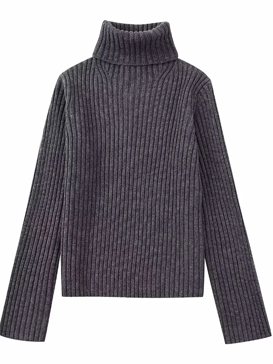 

Женский модный серый прямой свитер с резинкой, новинка 2022, повседневные женские топы с длинными рукавами и воротником на пуговицах