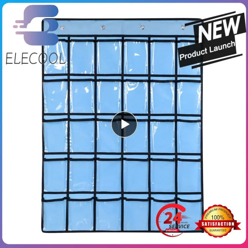 

30 прозрачных карманов для ювелирных украшений, подвесная дверь, сумки для хранения, органайзер для макияжа, сумка, подвесная сумка, классный карман для сотового телефона