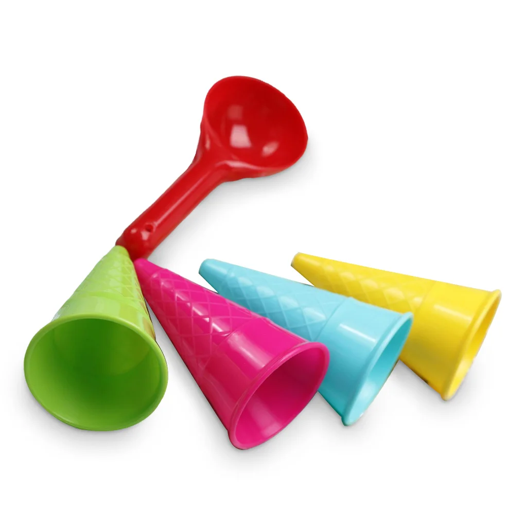 

5Pcs Set Ice Cream Cone Scoop Plastic Beach Toys Portable Outdoor Sandbox Play Educational Toy Digging for Kids