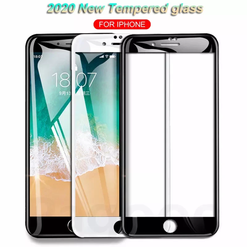 

9D Curved Edge Tempered Glass On For iPhone 7 8 6 6S Plus SE Glass Screen Protector on iphone8 iphone7plus iphone8plus Film Case