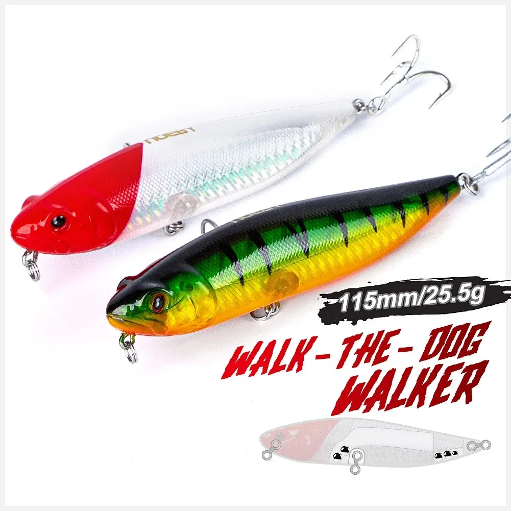 

Noeby Fishing Lures Floating Walker 115mm 25.5g Wobbler Hard Bait Artificial Pencil Lure Tackle for Sea Bass Pike Fishing Lure