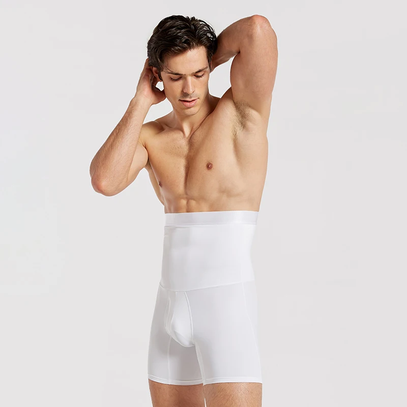 Plus Size Men High Waist Abdominal Underpants Shaping Waist Super Tight Thin Hip Pants Summer Men's High Waist Boxer Underpants