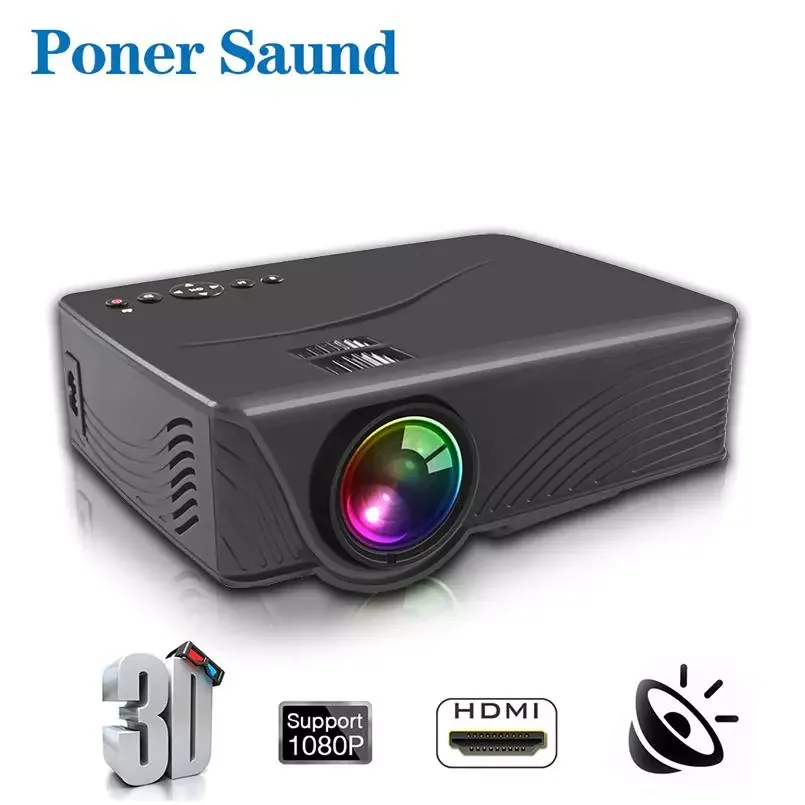 

NEW2023 GP10 Full Led Projector 4k 800 Lumens HDMI USB Portable Cinema Projector Home Theater With Mysterious Gift