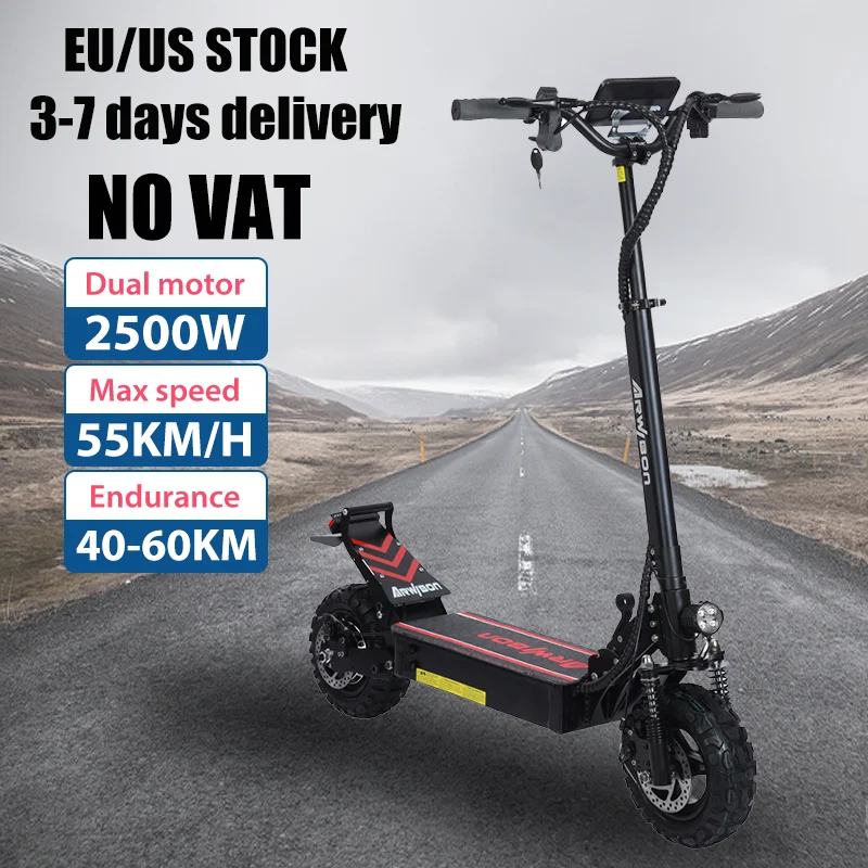 

48V 2500W Electric Scooter For Adults 11 Inch off-Road Tires Quick Folding Maximum Speed 55KM/H 37.2 Miles Range