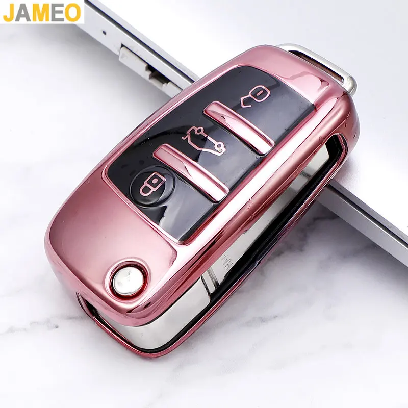 

3 Buttons TPU Fliping Car Key Case Cover for Audi C6 R8 A1 A3 Q3 A4 A5 Q5 A6 A7 S6 B6 B7 B8 8P 8V 8L TT RS Sline Accessories