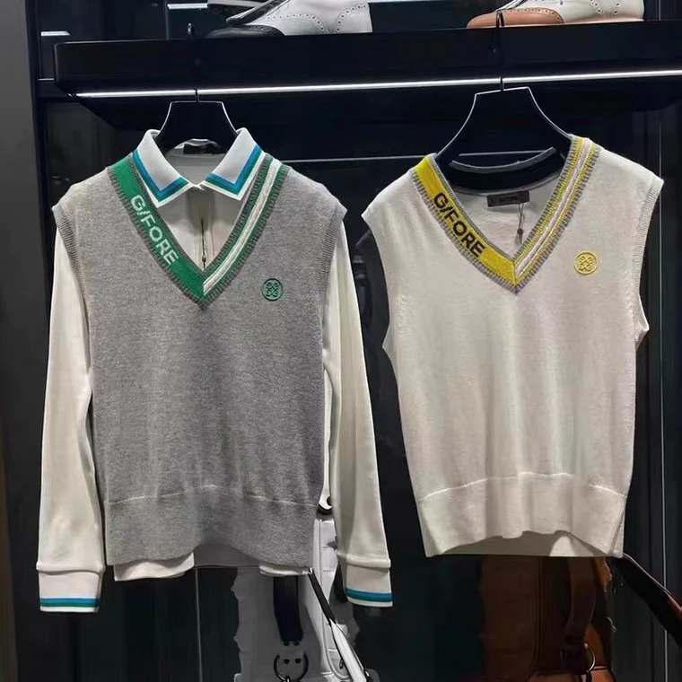

2022 New Original Single Golf Women's Sleeveless Vest Vest Fitted Versatile Knitwear Top Autumn