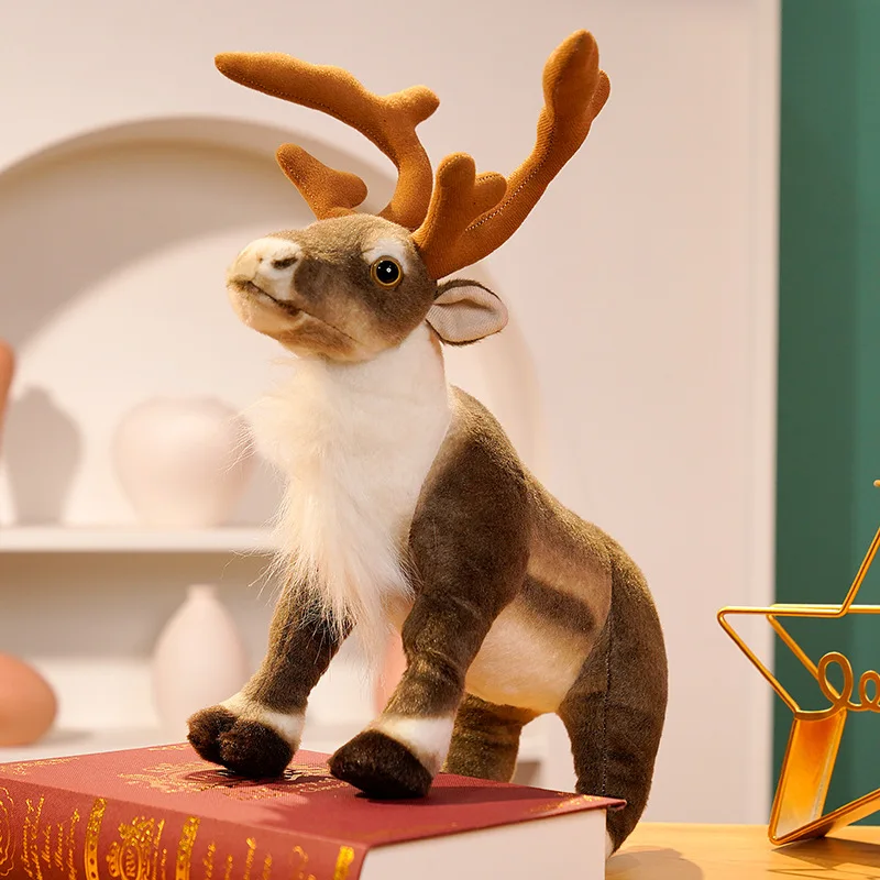 

35/42cm Soft Stuffed Lifelike Reindeer Simulation Elk Model Children Merry Christmas Doll Gift Xmas Home Decor Plush Deer Toys