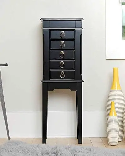 

& Honey Erin Walnut Armoire with Vanity Mirror and Jewelry Storage