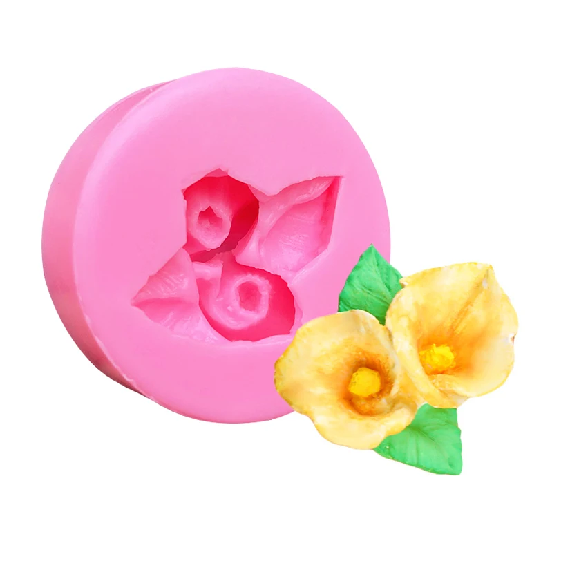 

Цветок лилии каллы силиконовая форма для поделок, инструменты для смолы, шоколадный кекс, выпечка Инструменты для украшения тортов из мастики