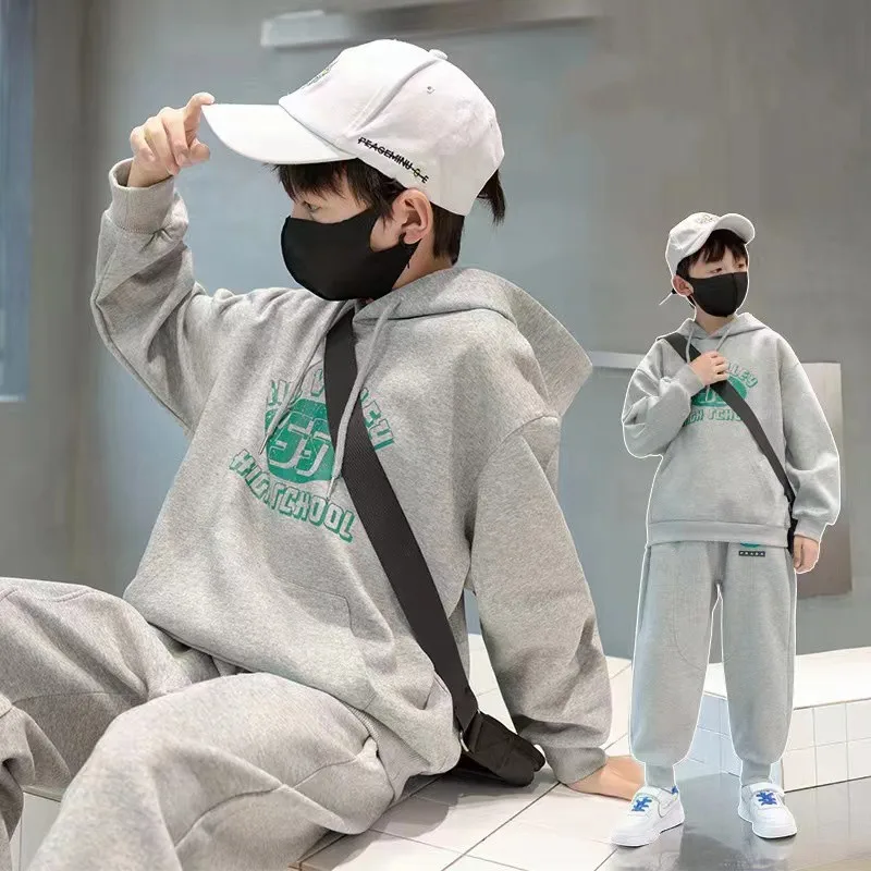 

2 шт./комплект, детский хлопковый костюм из свитшота и брюк