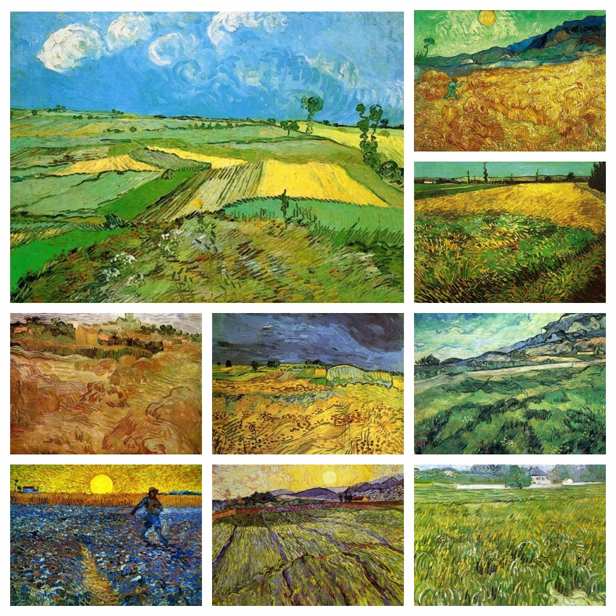 

5D Diamond Painting Van Gogh Wheat Field Landscape DIY Cross Stitch Kit Full Diamond Embroidered Landscape Rhinestone Mosaic