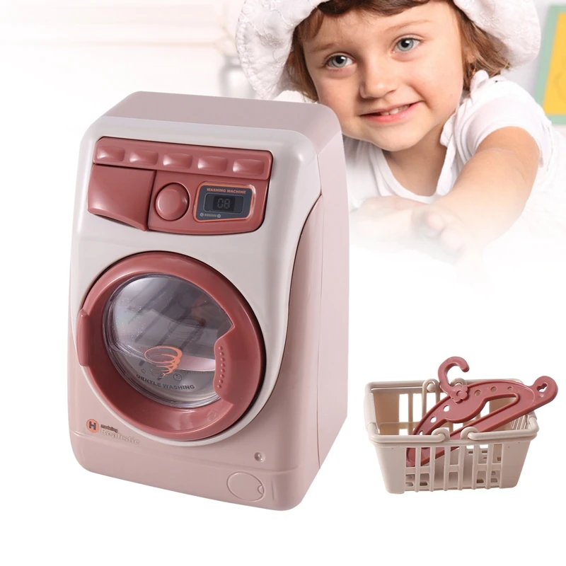 

YH129-3SE Household Simulation Electric Washing Machine Children's Small Home Appliances Kitchen Toys Set For Boys And Girls