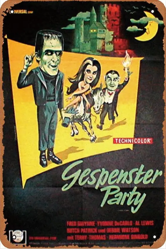 Металлическая жестяная вывеска с фильмами Munster go home 8x12 дюймов настенный декор