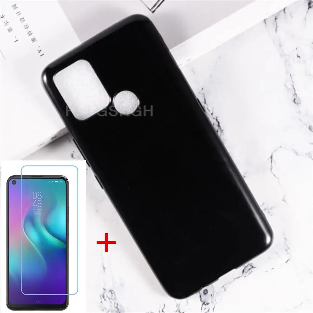 Противоударный мягкий чехол из ТПУ для Tecno Pova LD7, LD7j 6,8 дюйма 2020, силиконовый чехол, бампер, закаленное стекло для Tecno Pova