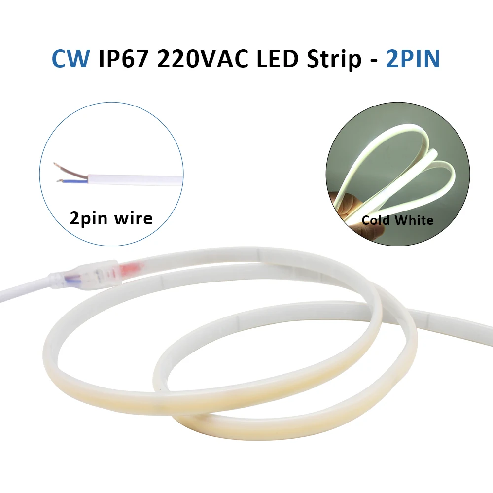 

Водонепроницаемая светодиодная лента COB 220В 240leds/м для садового освещения