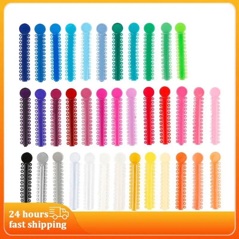 

40 Sticks/Pack Orthodontic Ligature Ties Elastomeric 6cm x 1.2cm Colorful Elastic O-rings Braces Rubber Bands Tools