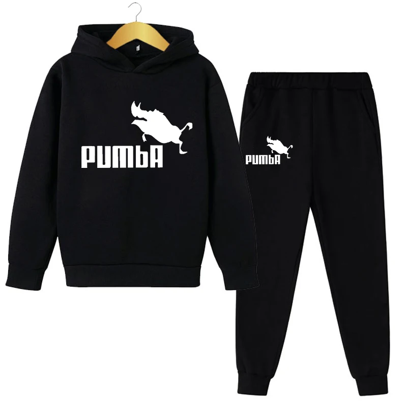 

Children's Cloth Sweatshirt Pullover Hoodie+Jogging 2 piece Tracksuit Boys Girls Sportwear Kids Pumba Print Hoodie Sets Suits